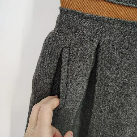 D&G Dolce & Gabbana Wool Silk Sheath Exposed Ruffled Zipper Dress Charcoal IT 38 - Picture 15 of 16